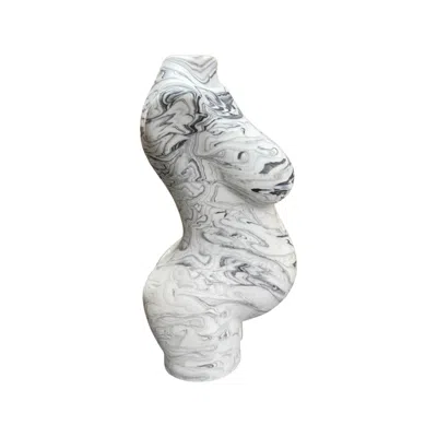 By Shax Marbled Pregnant Lady Bust - White