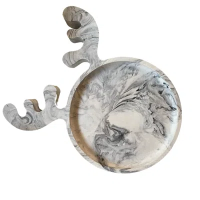 By Shax Reindeer Tray - White