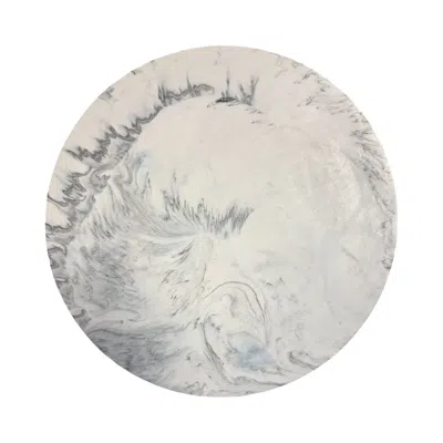 By Shax Round Marbled Tile - White