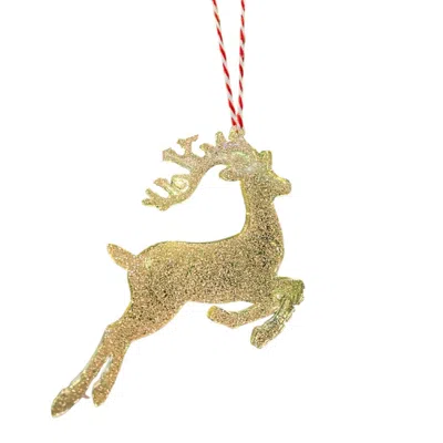 By Shax Sparkly Large Reindeer Ornament - Gold