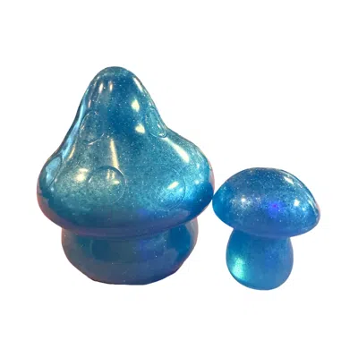By Shax Sparkly Mushrooms Pair - Blue