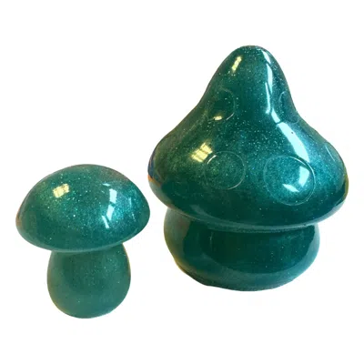 By Shax Sparkly Mushrooms Pair - Green