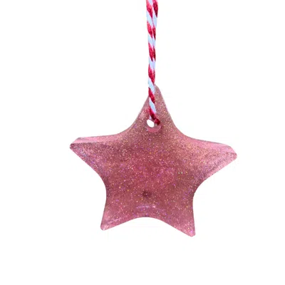 By Shax Sparkly Star Ornament - Pink
