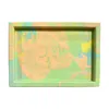 By Shax Sunnyside Up Rectangular Tray - Green, Orange In Multi