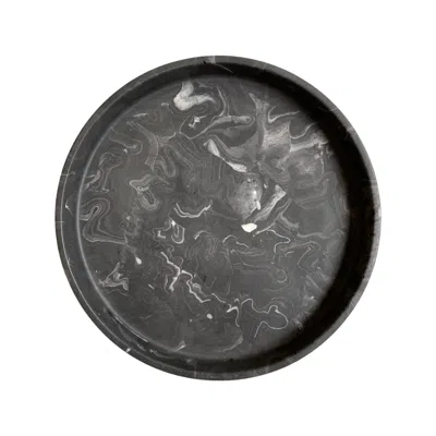 By Shax Sunnyside Up Tray - Black Marbled
