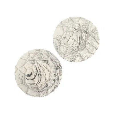 By Shax Webbed Coasters - White Marbled