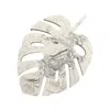 By Shax White Monstera Leaf Marbled Tray In White