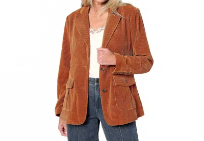 By Stacy London Button Front Stretch Corduroy Jacket In Orange