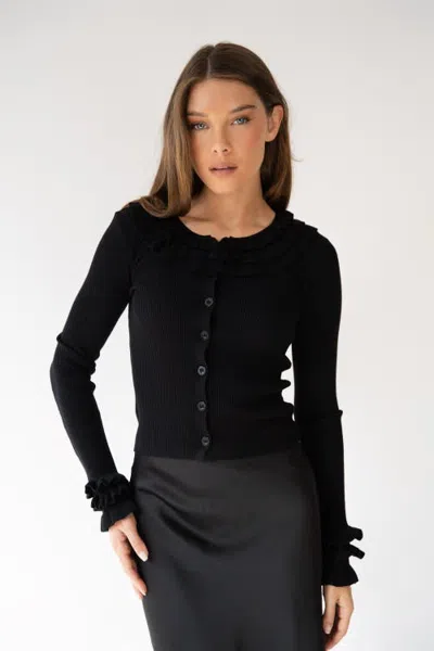 By Tess Collection Bella Cardigan In Black