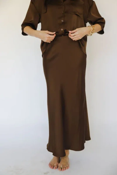 By Tess Collection Ella Skirt In Chocolate