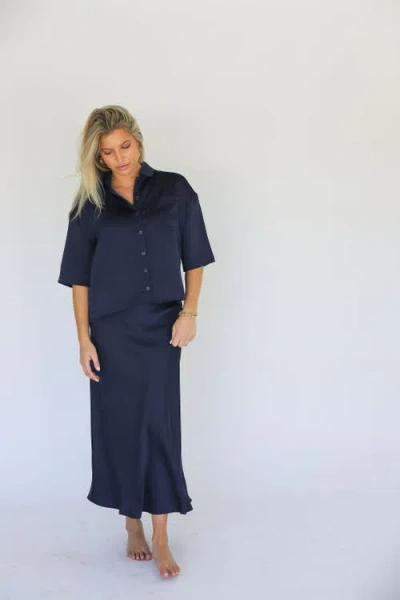By Tess Collection Ella Skirt In Navy
