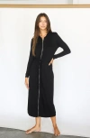 By Tess Collection Hoodie Dress Maxi In Black