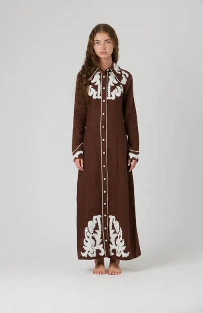 By Tess Collection Wren Dress In Brown