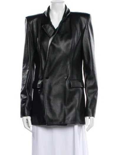 Pre-owned By The Namesake Leather Biker Jacket In Black