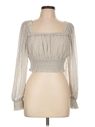 Pre-owned By The River 3/4 Sleeve Blouse In Silver