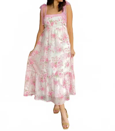 By The River Blooming Romance Midi Dress In Pink