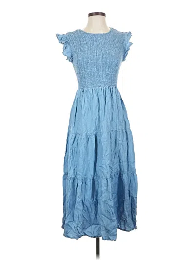 Pre-owned By The River Casual Dress In Blue