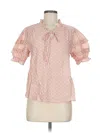 By The River Short Sleeve Blouse In Pink