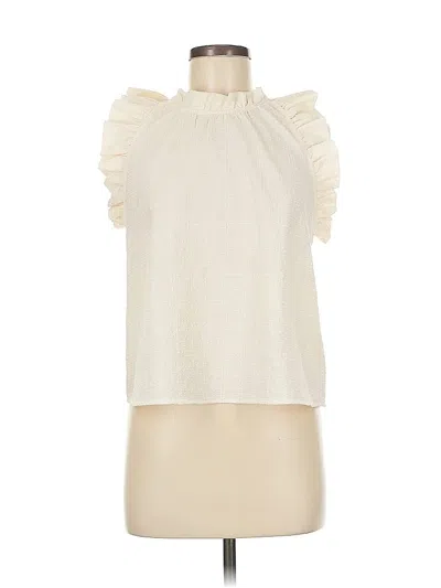 Pre-owned By The River Tank Top Ivory Halter Neckline Tops In White