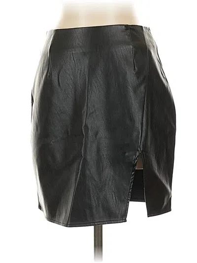 Pre-owned By The Way. Faux Leather Skirt In Black