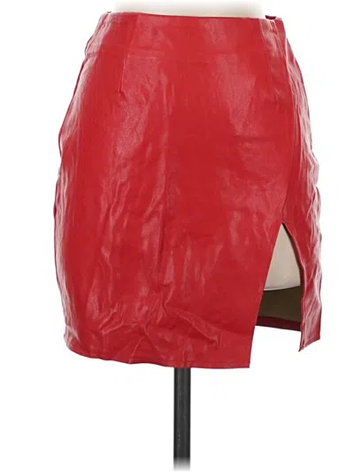 Pre-owned By The Way. Faux Leather Skirt In Red