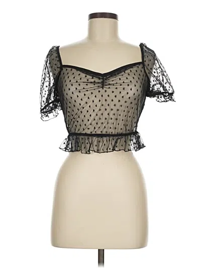 Pre-owned By The Way. Short Sleeve Top Black Sweetheart Neckline Tops