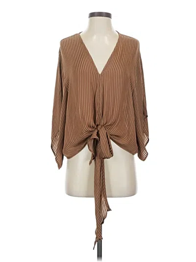 Pre-owned By Together 3/4 Sleeve Blouse In Brown