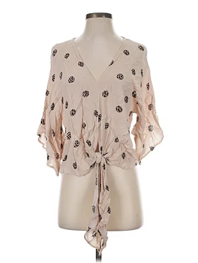 Pre-owned By Together 3/4 Sleeve Blouse In Tan