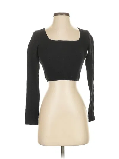 Pre-owned By Together 3/4 Sleeve Top Black Square Neckline Tops