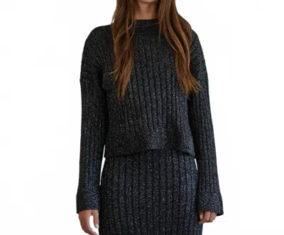 By Together All Night Shimmer Sweater In Black