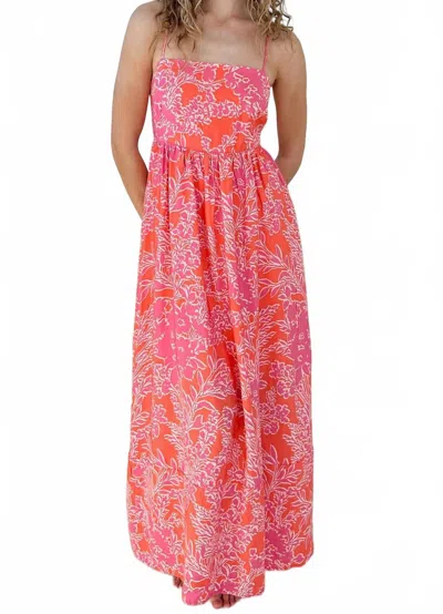 By Together Already Yours Floral Maxi Dress In Orange Pink In Red