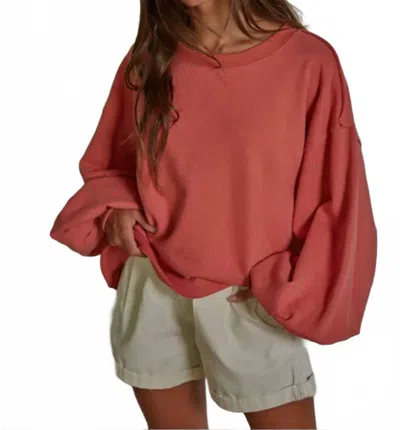By Together Amelia Sweatshirt In Dusty Red In Pink