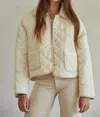 By Together Anne Woven Cotton Quilted Jacket In Cream In White