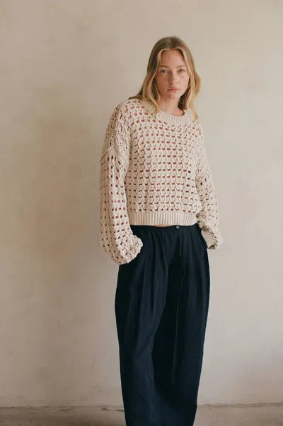 By Together Augustine Sweater Top In Oatmeal In Brown