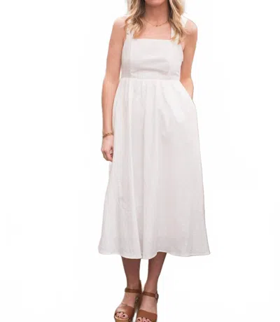 By Together Back Cross Strap Midi Dress In White