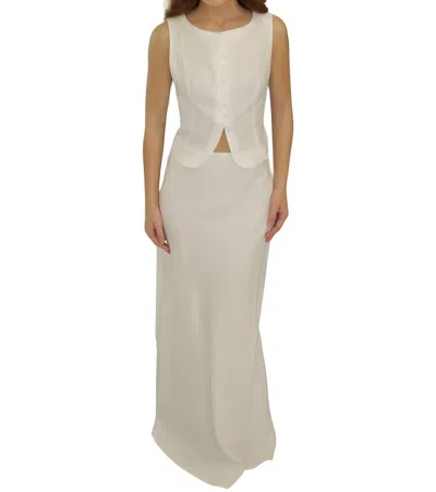 By Together Bella Linen Maxi Skirt In White In Neutral