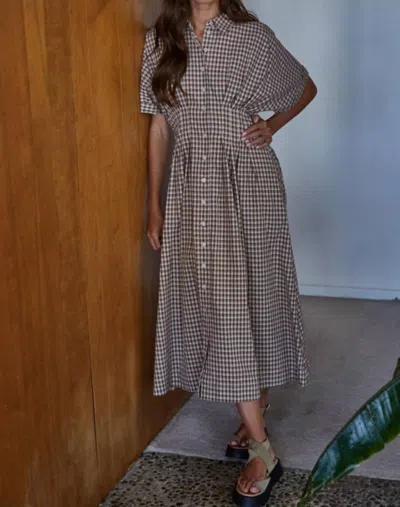 By Together Belvedere Gingham Shirt Dress In Grey In Multi