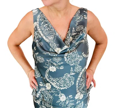 By Together Beth Cowl Neck Sleeveless Camisole In Slate In Grey