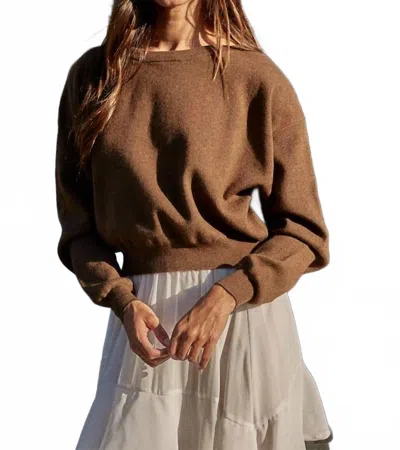 By Together Boat Neck Top In Brown