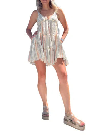 By Together Bobbi Ann Dress In Stripe In Silver