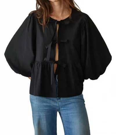By Together Bow Kisses Top In Black