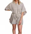 By Together Bowie Striped Romper In Ivory/black In Multi
