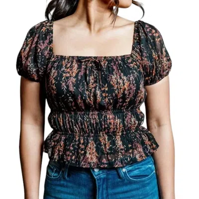 By Together Brandi Floral Top In Black