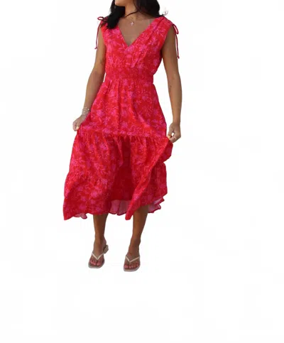 By Together Bright Days Ahead Maxi Dress In Pink In Red