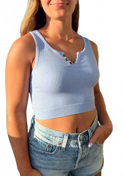By Together Bryer Ribbed Crop Top In Lilac Blue