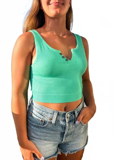 By Together Bryer Ribbed Crop Top In Mint In Green
