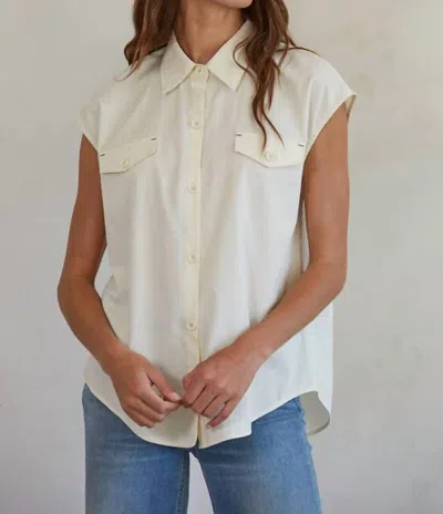 By Together Button Down Sleeveless In Cream