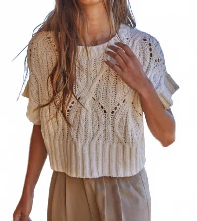 By Together Cali Crochet Top In Cream In White