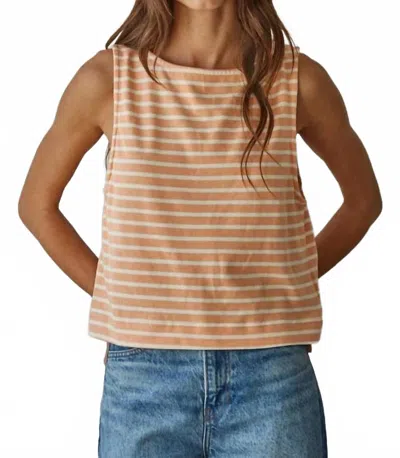 By Together Canaan Striped Top In Coral In Pink