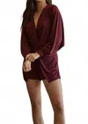 By Together Carmen V Neck Romper In Wine In Red